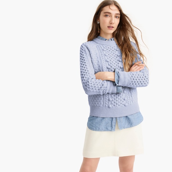 J.Crew Size Small Popcorn Bauble Cable Knit Sweater - Picture 2 of 5